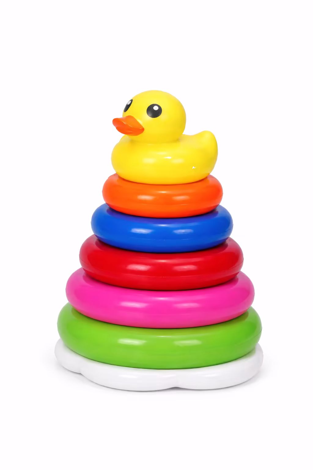 لعبة ترتيب حلقات البطّة الصغيرة للأطفال – 5 حلقات ملوّنة