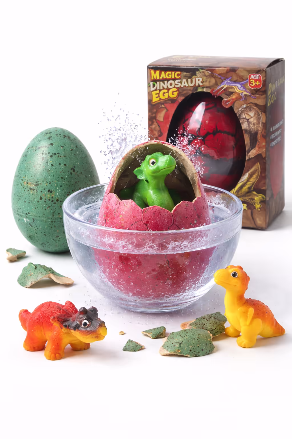 بيضة الديناصور المتفجرة بالماء – لعبة الفقس السحري للأطفال