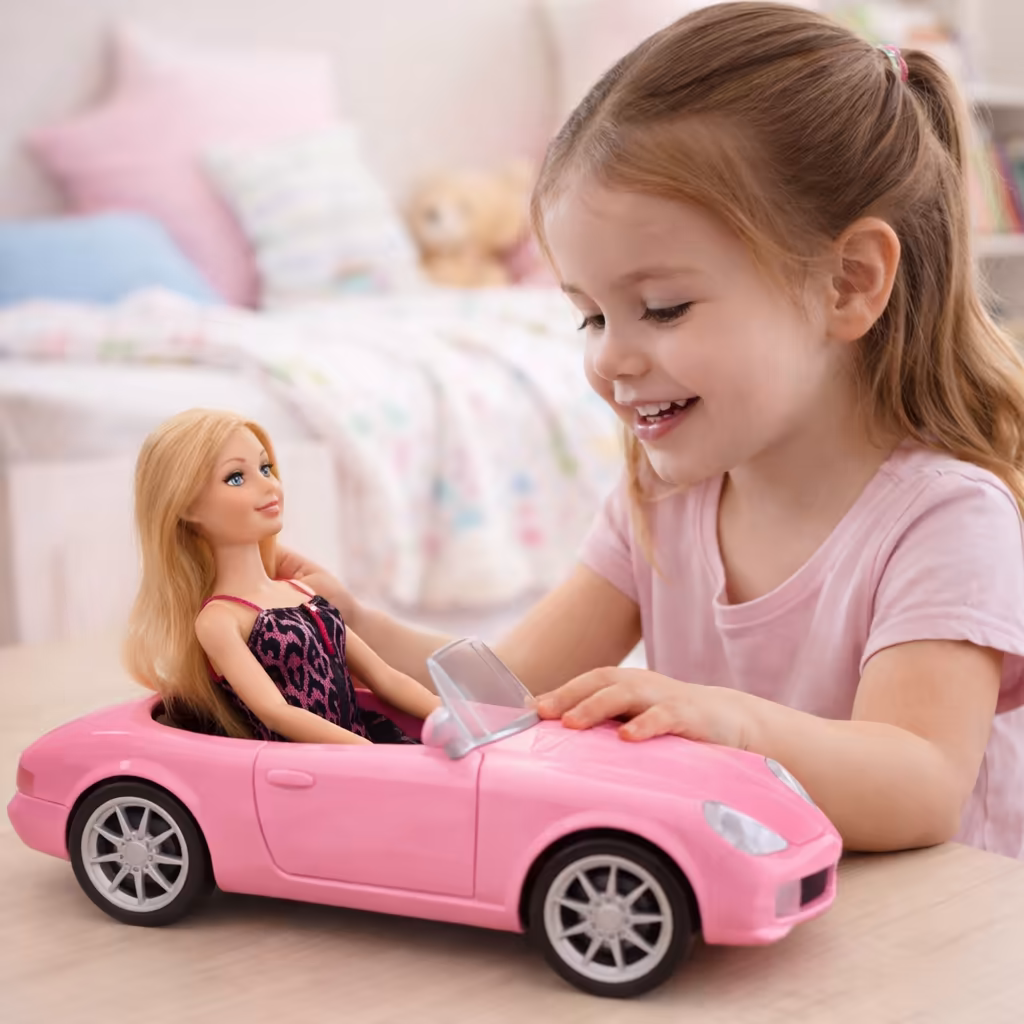 دمية CAMANER مع سيارة مكشوفة – تصميم أنيق وسفر ممتع