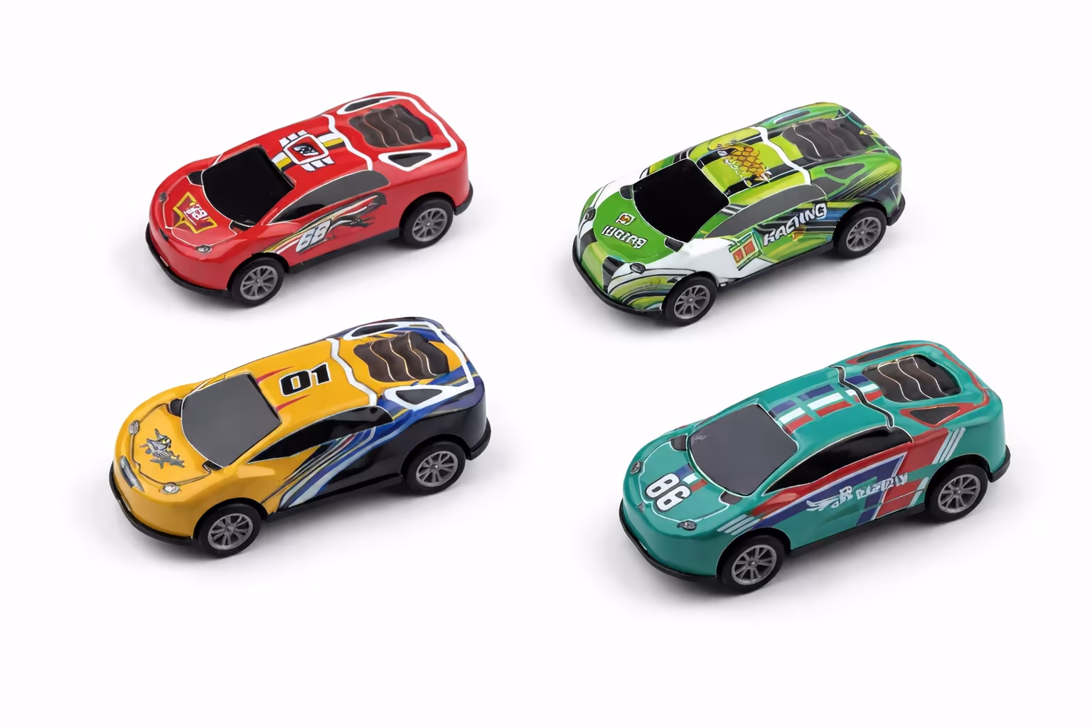 سيارات معدنية سحب للخلف للأطفال – مجموعة سباق صغيرة (Die-Cast)
