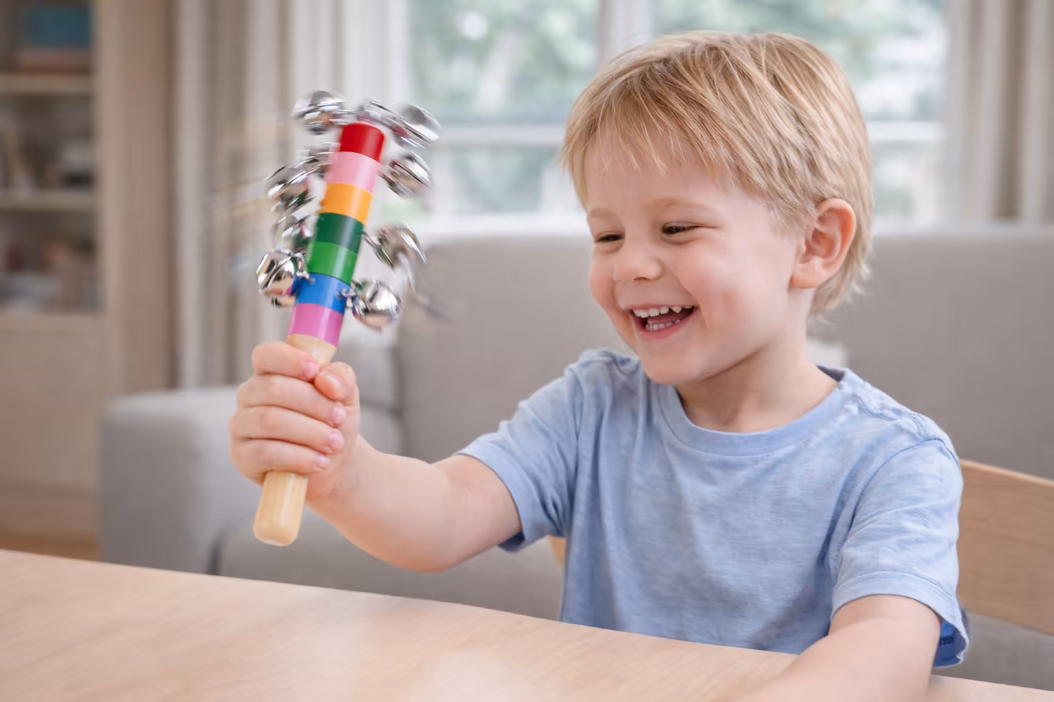 عصا الأجراس الموسيقية للأطفال – Rainbow Bell Stick