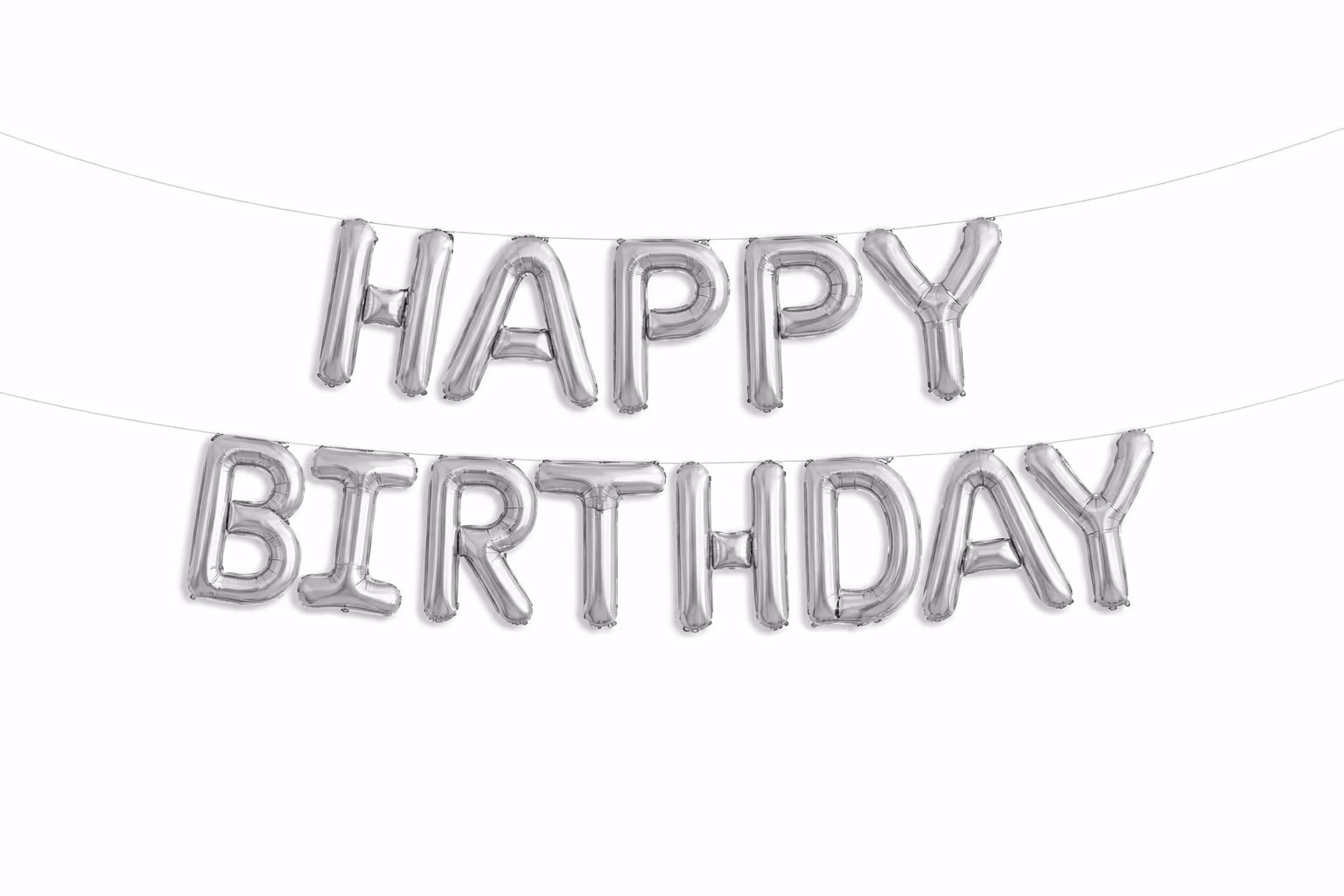 بالون قصدير فضي Happy Birthday